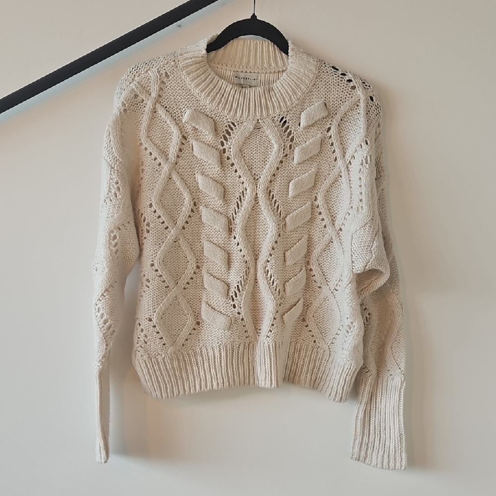 Silverflint Cozy Cream Cable Knit Sweater